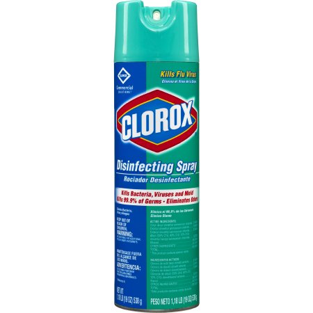 Disinfectant Spray Clorox® Commercial Solutions Disinfecting Spray Surface Disinfectant Alcohol Based Liquid 19 oz. Can Fresh Scent NonSterile (1/EA 12/CS) by Clorox Sales Company  ID 38504-